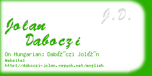 jolan daboczi business card